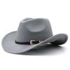 Felt hat western cowboy hat for men and women british style woolen hat cone top large brim black top hat