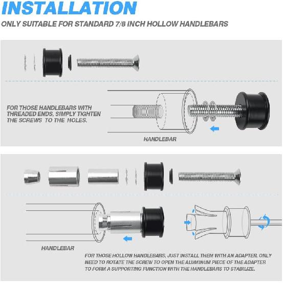 MICTUNING Motorcycle Mirrors - 7/8" (22Mm) Bar End Rear View Mirrors Compatible With Most Honda Grom, Yamaha, Kawasaki, Ducati, Suzuki And More