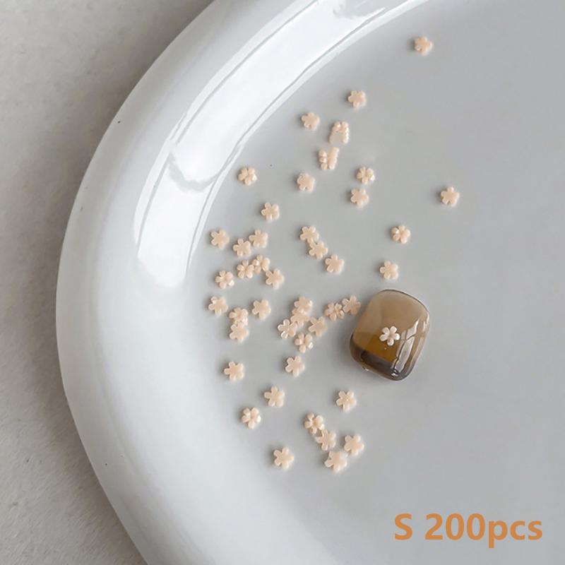 

200 шт. Японские мини-шармы для нейл-арта в виде цветов, Акриловые украшения в виде пятилепестковых цветов, Кавайные аксессуары, Украшения для маникюра
