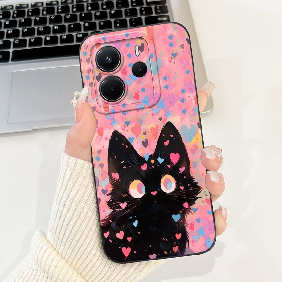 For Xiaomi Redmi Note 14 4G European Case Beautiful Sunset Bamboo Girls Soft Silicone Protective Cover on Redmi Note14 EU Bumper