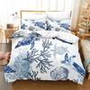 Sea Turtle Duvet Cover Set Pillow Cases Ocean Animal Turtle Bedding Set Queen King Kids Home Textiles Map Coral Soft Quilt Cover