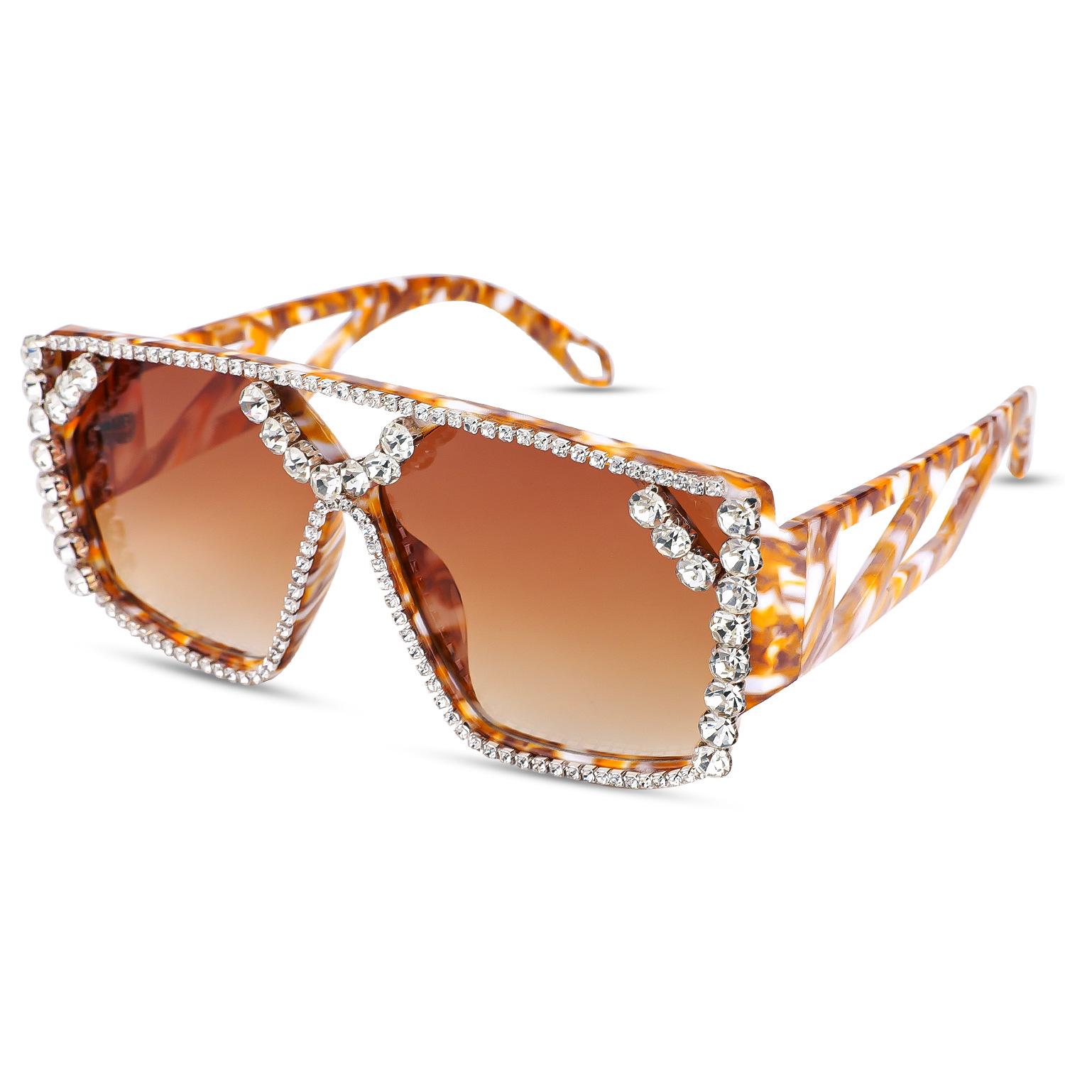 JYL Sunglasses Oversized Ladies Uv Protection Diamond Party Use 20011 A-16590