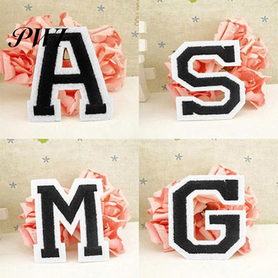 Cloth Letter A-Z Embroidered Motif Applique Iron On Patch Sew Clothing DIY Sticker
