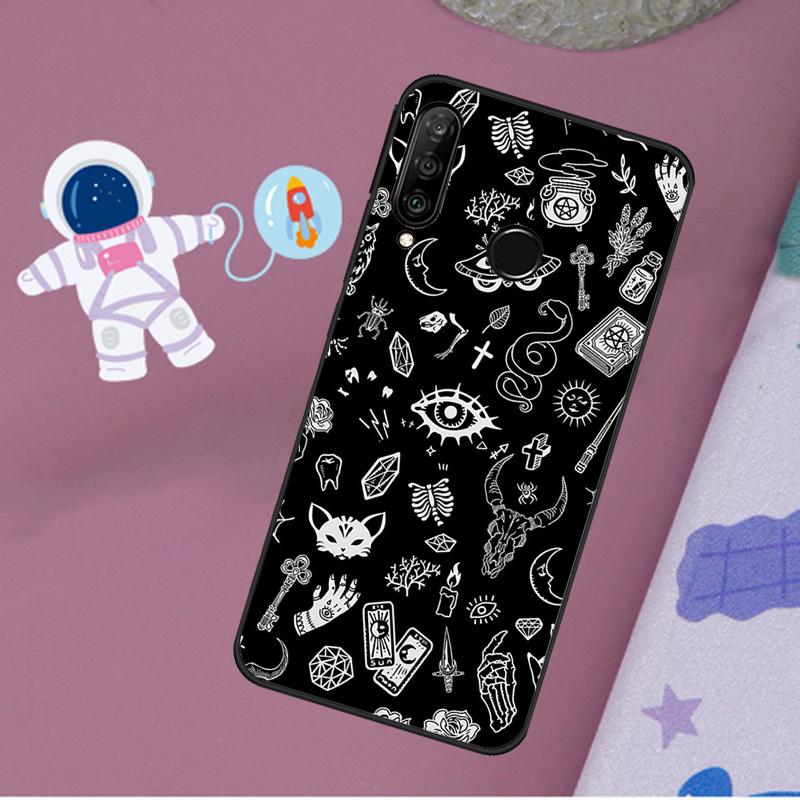 Occult Witchcraft Moon Gothic Witch For Huawei Nova Y72 Y73 Y60 Y70 Y90 Y61 Y91 7i 8i 11i 12i 12s 9 10 SE P20 P30 P40 Lite Case