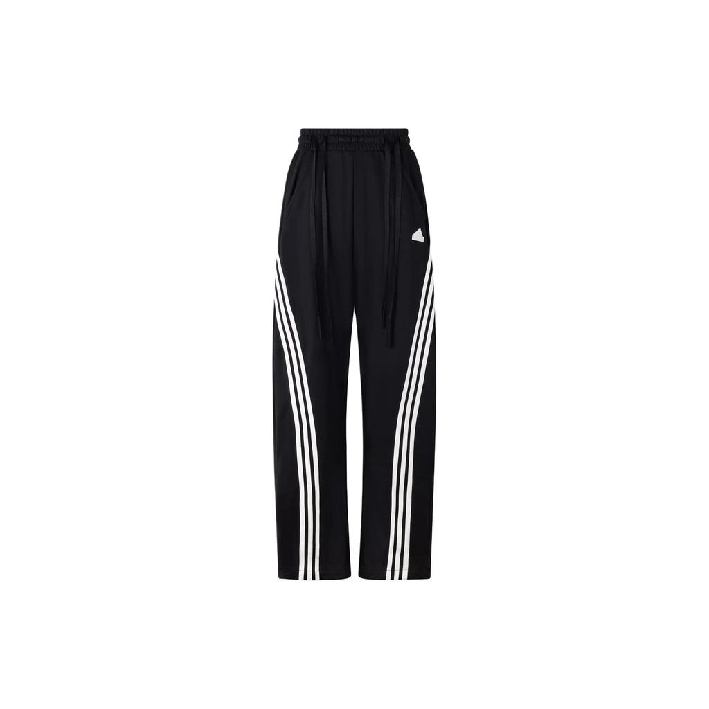 adidas Black Women's Classic 3-Stripes Crew Neck Sweatshirt Wide Leg Pants Sports Set GK9078JV9943
