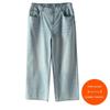 Plus size women clothing [Flash Jeans] Three Pants with Diamonds Shiny Summer Chubby Girl High Waist Straight Wide Leg Pants