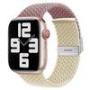 Bracelet de montre tressé en nylon avec boucle et détails de couture, Bracelet de rechange réglable pour Apple Watch 38‑49 mm