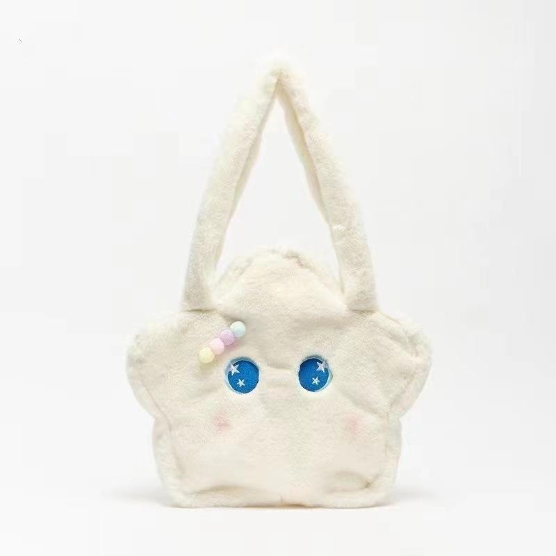 Autumn And Winter Five-Pointed Star Class Tote Bag Academy Series Cute Star Plush Bag Shoulder Women'S Bag