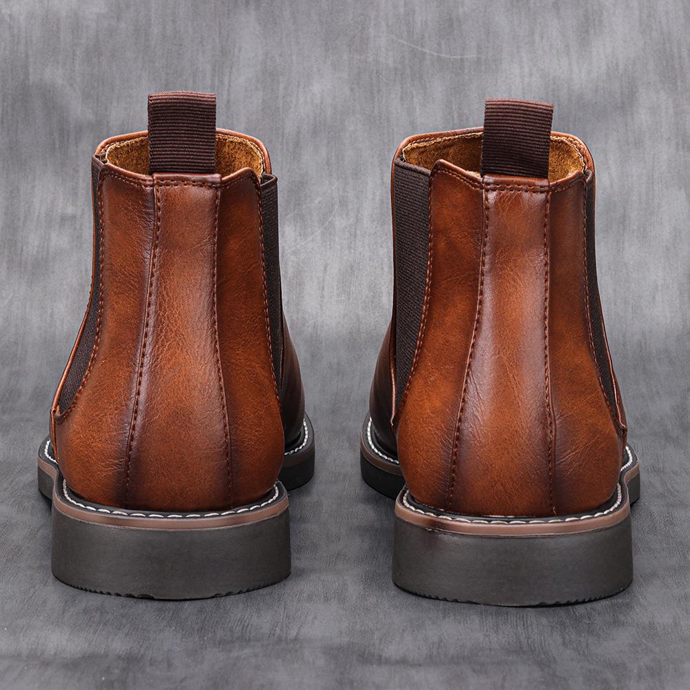 Herren Übergröße Britische Chelsea Boots - Retro Mode Geriebene Farbe Knöchelschuhe