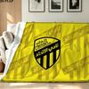Al-Ittihad Club Logo Aufdruck Flanelldecke Hohe Qualität Warm Bequem Decke für Alle Jahreszeiten Perfekt für Geschenke Heimdekoration