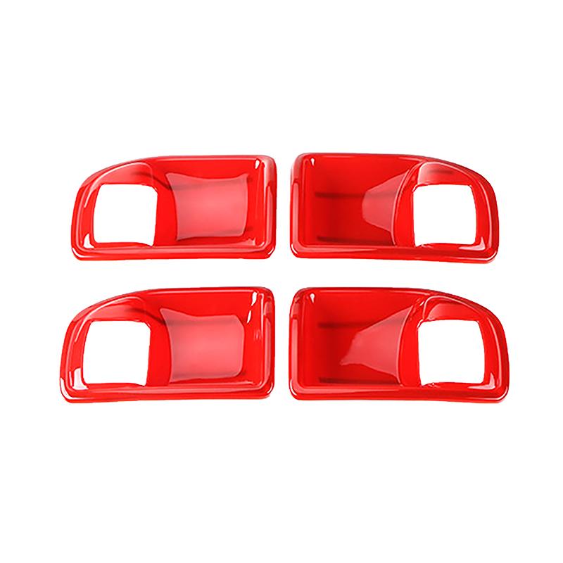 TESIN 4 Door Interior Door Handle Bowl Decoration Cover Trim Stickers for Jeep Wrangler JK 2011-2017 ABS Car Accessories