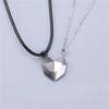 2 piezas de collar magnético versátil para parejas con colgante de corazón y piedra de los deseos, cadena para clavícula.