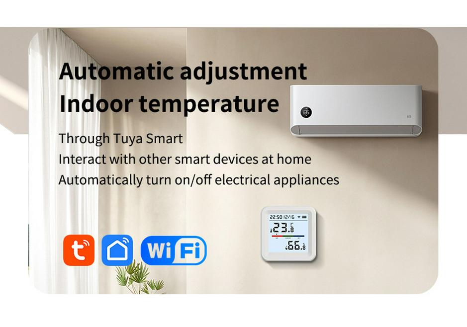 Smart WiFi Temperature & Humidity Sensor - Indoor Wireless Thermometer Hygrometer with Mobile Remote Monitoring
