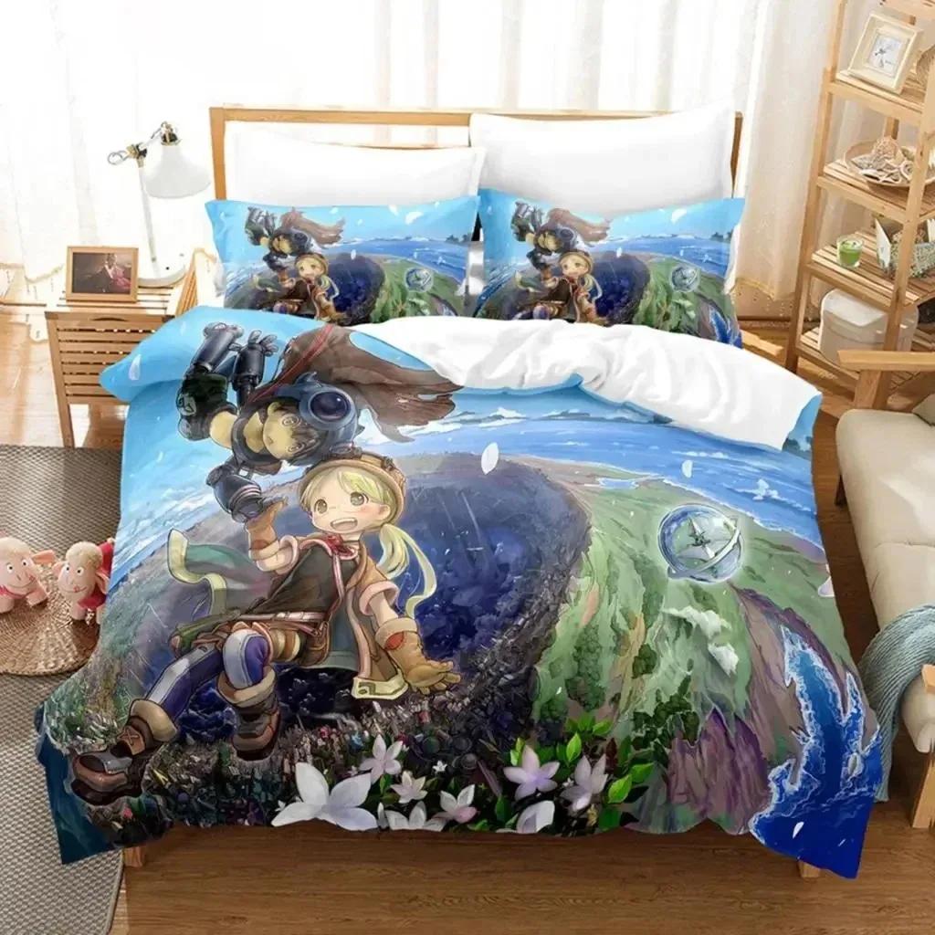 Anime Made In Abyss Bedding Set Boys Girls Twin Queen Size Duvet Cover Pillowcase Bed Boys Adult Fashion Home Textileextile