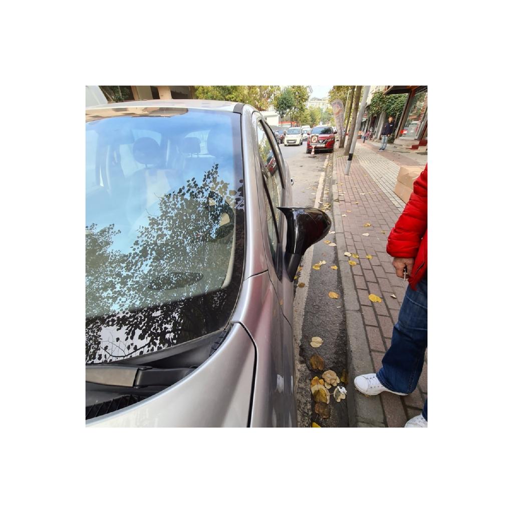 FOR Peugeot 207 Bat Batman Mirror Cover Piano Black Glossy Black Abs Plastic Pejo 207 2006 2012