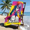 Personalisierbares Diddl Strandtuch mit individuellem Namen, für Reise Camping Strandparty Heimdekoration, Geburtstagsgeschenk für Familie & Freunde