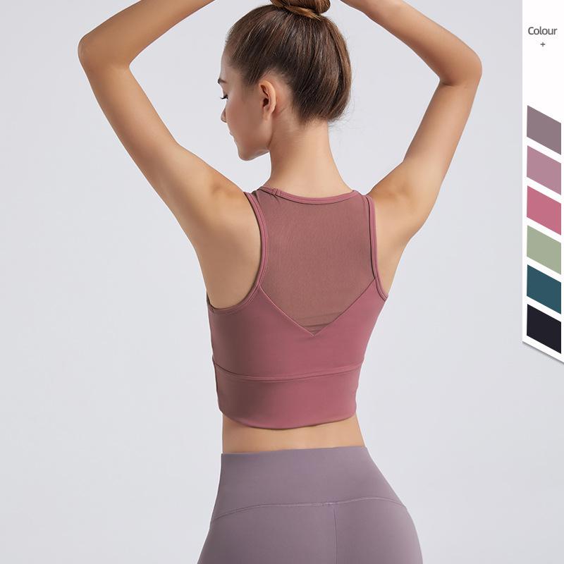 Women's sleeveless yoga exercise breathable top