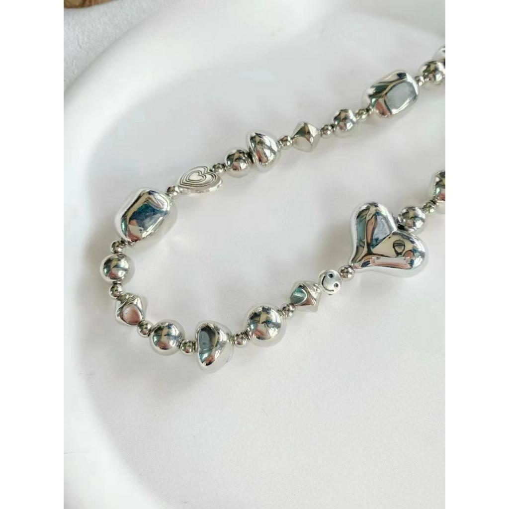Neue Original Handgemachte Silber Liebe Millennium Stil Perlen Handykette Süß Cool Schlicht Vielseitig Nische ins