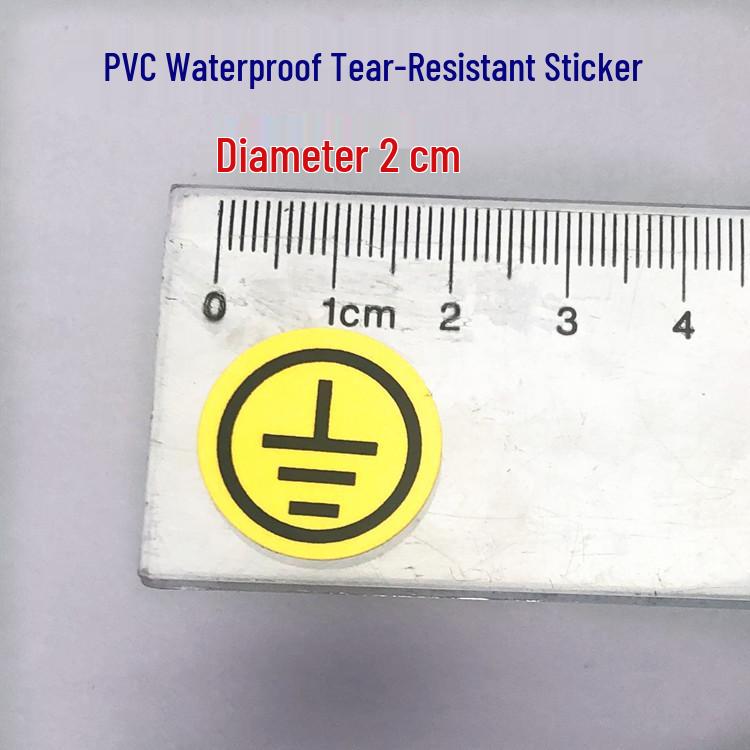 Waterproof Self-adhesive Anti-static Grounding Safety Stickers - 60 Per Sheet