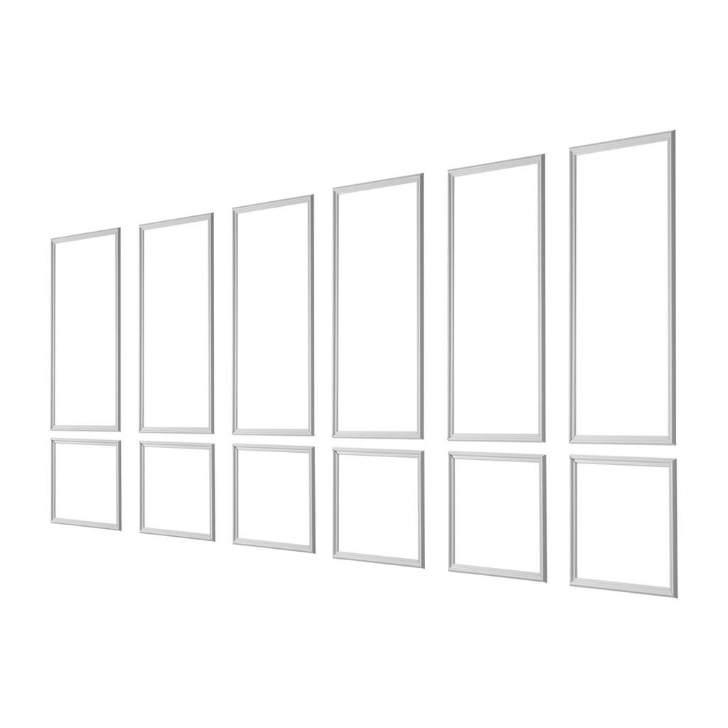 Wall Molding 6 Pack, Wainscoting Panels Kit, Lightweight Paintable Polystyrene, Easy To Install, Waterproof Accent Wall Trim for Interior Décor Living