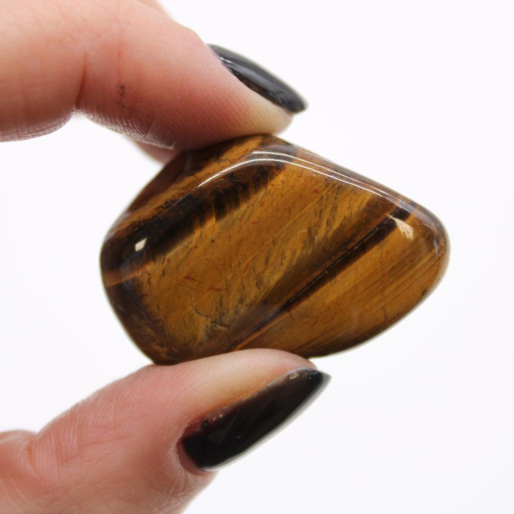 Tigers Eye Tumbled Stones, Golden 12 Pieces