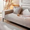 New Chenille Couch Cover Solid Color Four Seasons Sectional Couch Covers Washable Anti-Slip Slipcover Coarse Cloth Sofa Cushion