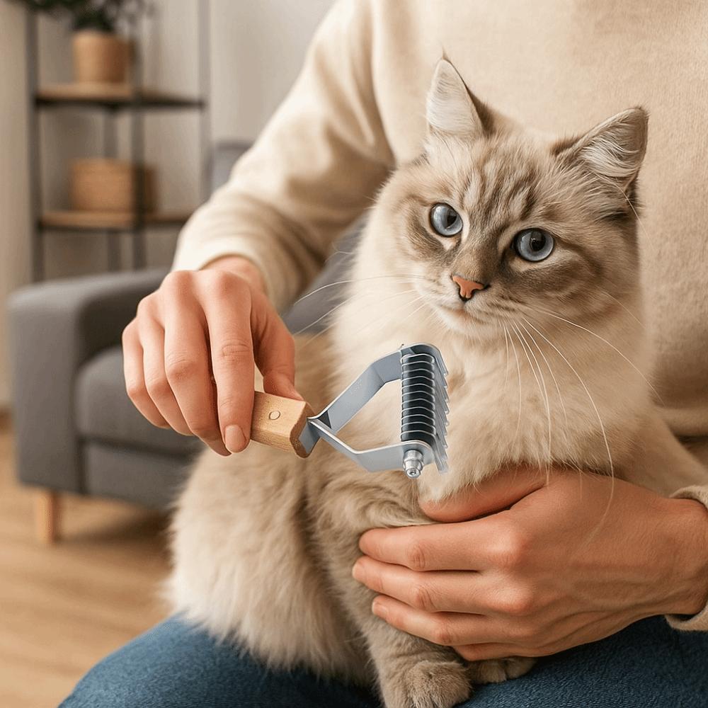 Wooden Handle Dog Shedding Comb Professional Cat Hair Cleaning Combs Pet Fur Trimmer Cleaning