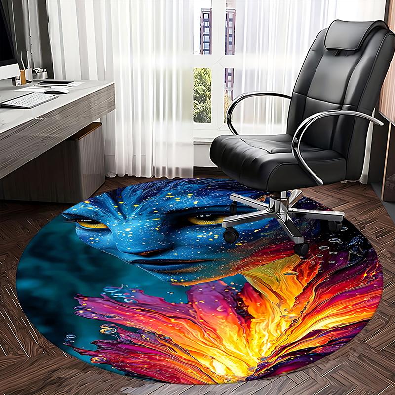 Bunte Avatar Stuhlmatte   Runder Teppich für Wohnkultur, Bürogebrauch, Geschenkidee   Geeignet für Schlafzimmer, Wohnzimmer, s0194b