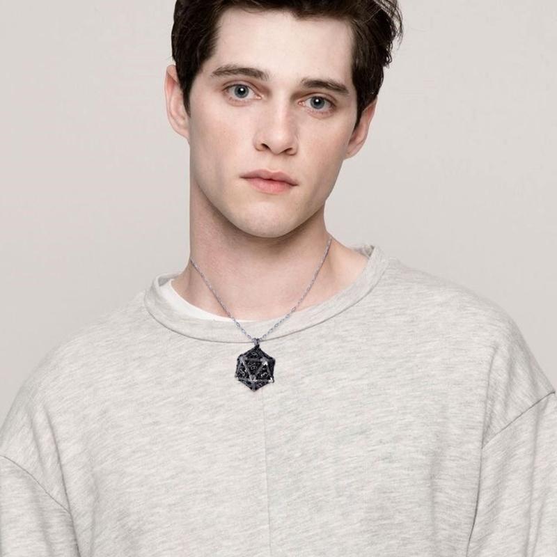 Hollow Dices Pendant Necklace for Women Adjustable Length Chain Jewelry Accessories