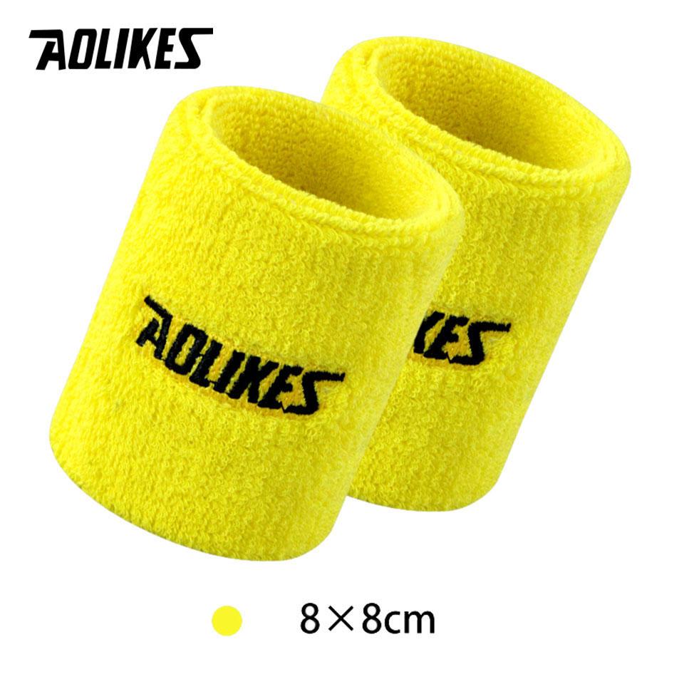Aolikes Wrist Sweatband Tennis Sport Wristband Volleyball Gym Wrist Brace Support Sweat Band Towel Bracelet Protector 8 /11Cm