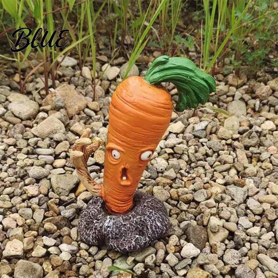 Halloween Yard Ornament Vegetable Zombie Statue Spooky Carrot Potato Garden Radish Sculpture Sculpture Resin Outdoor Decoration for Patio,