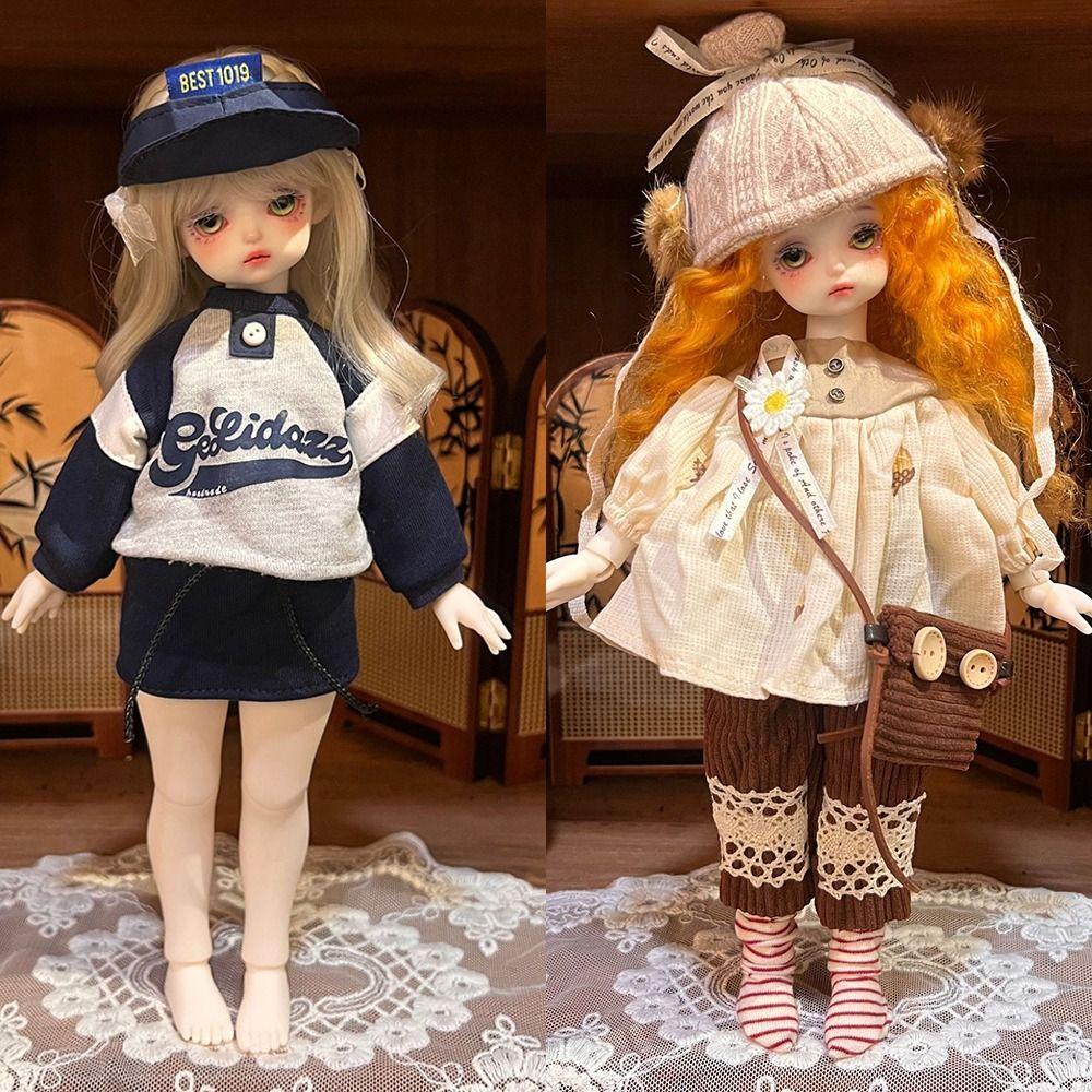 Mini 1/6 BJD Doll Outfit Set Cartoon Doll Overall Suit for 1/6 BJD Dolls Doll Accessories