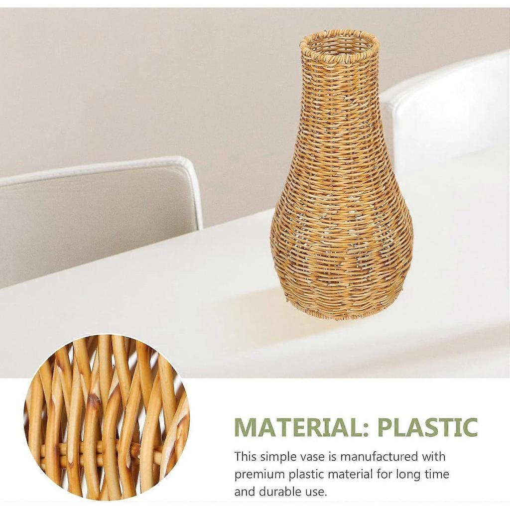 Hand-woven Decorative Plastic Vase, Smooth and Easy-to-clean Surface, Simple and Creative Style, Home Photography