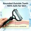 Professional Ergonomic Pet Hair Remover Brush Double-Sided Steel Undercoat Dematting Rake & Deshedding Tool for Dogs & Cats