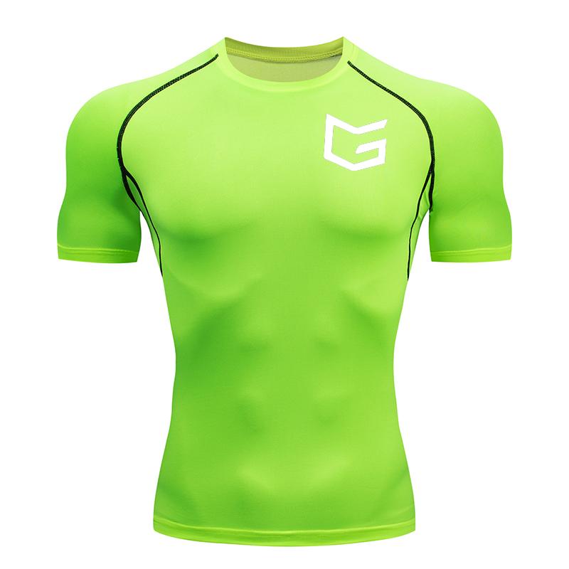Kompressionsshirt mit Grafikprint für Herren, schnelltrocknend | Funktionsshirt für Fitnessstudio, Laufen und Sport RL000730