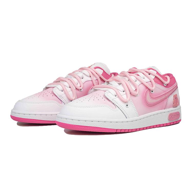 Jordan Air Jordan 1 Low Pinksicle Low top Vintage Basketball Shoes GS Pink White DR9498-168(Team27-)
