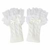 1 pair Lace Ruffle Arm Warmers Gloves Detachable Fingerless Half Gloves False Sleeve  Winter Wear