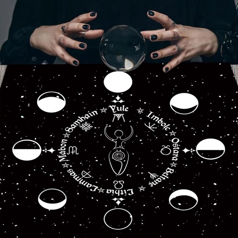 60x60cm Tarot Card Tablecloth Flannel Geometric Figure Divination Altar Cloth Board Game Oracles Card Pad Runes Support