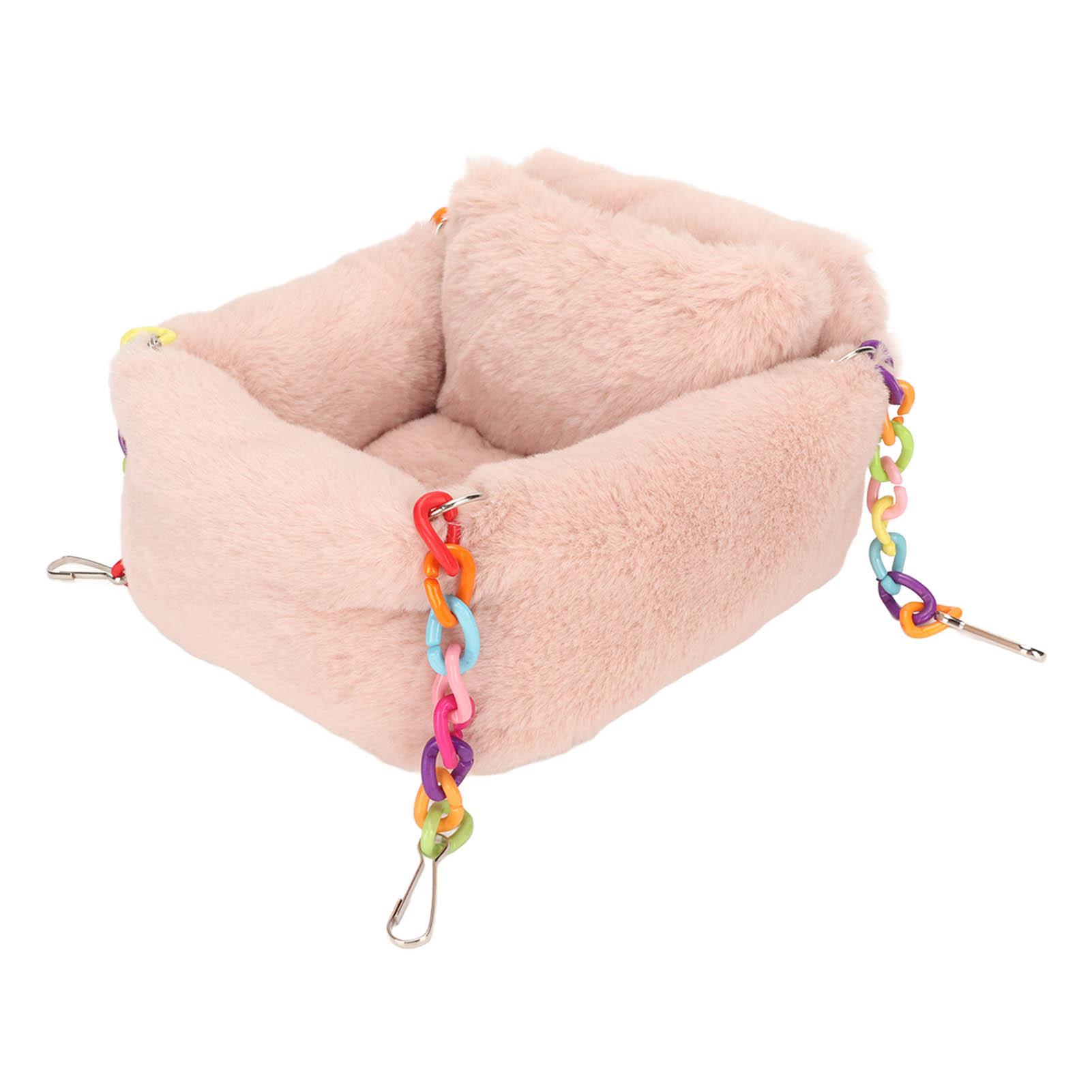 

Hamster Chain Hammock Cute Soft Winter Warm Hammock with Small Pillow for Small Animal Lotus Pink S S