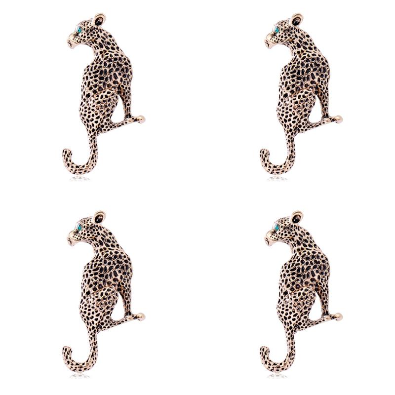 

1/2/4Pcs Elegant Lady Classic Animal Baroque Palace Style Pin Accessories Women Men Vintage Alloy Leopard Badges Brooch