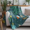 Festive Christmas Throw Blanket Cozy Reversible Flannel Blanket Soft Warm Holiday Decor Gift Idea for Home Couch Bed