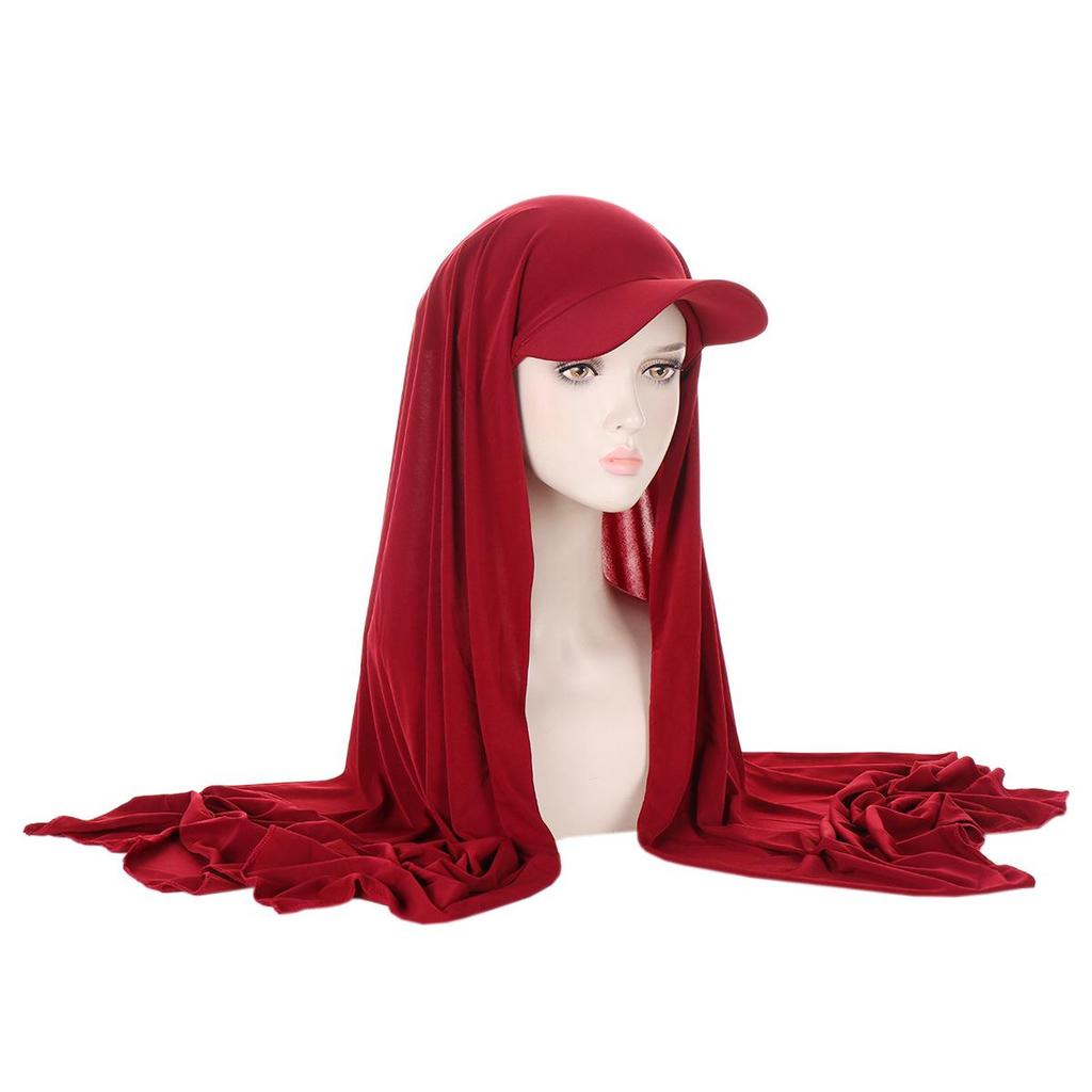 Solid Color Women's Versatile Scarf Hat - Middle East Hijab Style