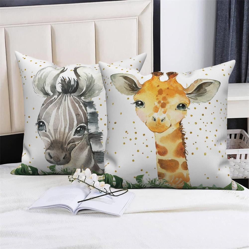 Cute Animal Sofa Decoration Cushion Cover Polyester Hold Pillowcase Living Room  Chair Car Home   30x50