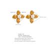 Yhpup Elegant Imitation Pearls Stainless Steel Flower Big Stud Earrings Women Golden Rust Proof Trendy Jewelry Party Gift