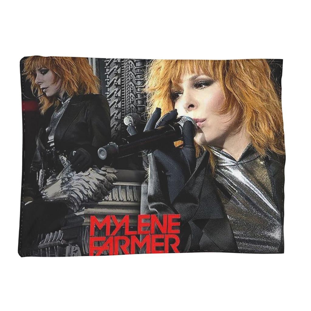Mylene Farmer Personalized French Singer Blankets Soft Warm Flannel Throw Blanket Plush for Bed Living Room Picnic Travel Couch
