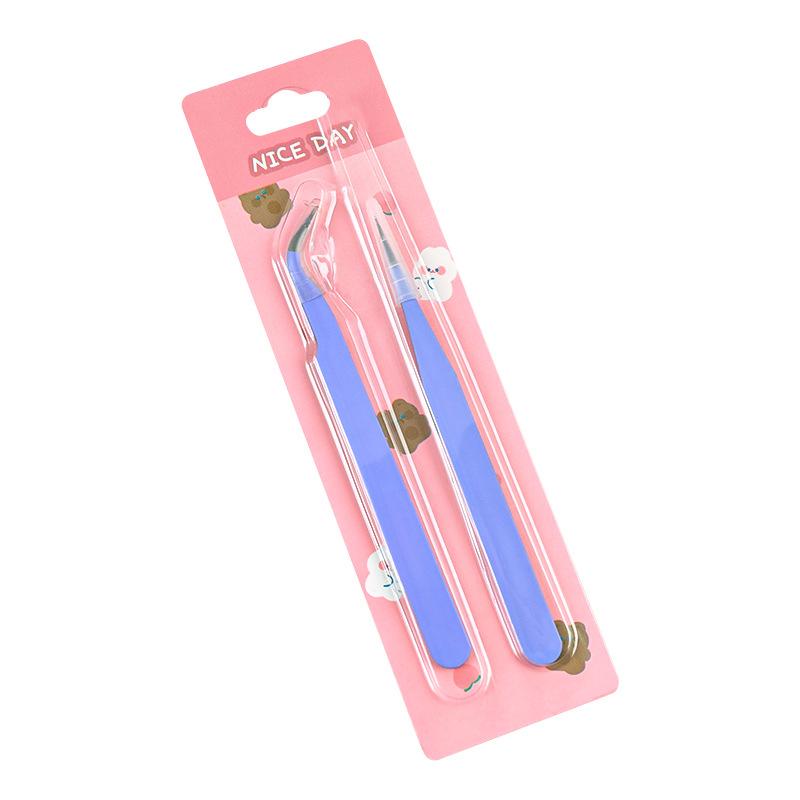 Gift Macaron Color Tweezers Diy Handbook Stainless Steel Clip Creative Manicure Guka Guppan Student Pointed Kawai Accessories