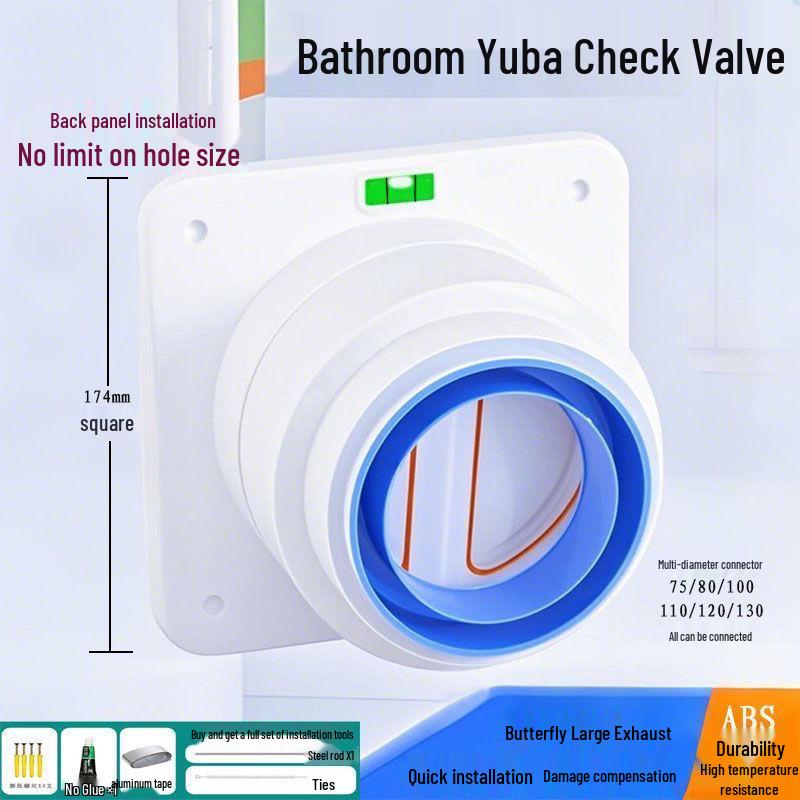 

Kitchen Range Hood Flue Check Valve - Smoke Prevention and Pipe Protection