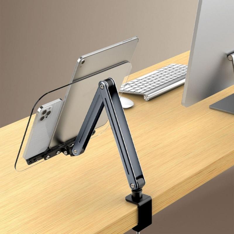 MultiAngle Swivels Laptop Support Arm Mount, Ergonomic Reading Mount with Clip for Tablets and Notebook with Solid Clip