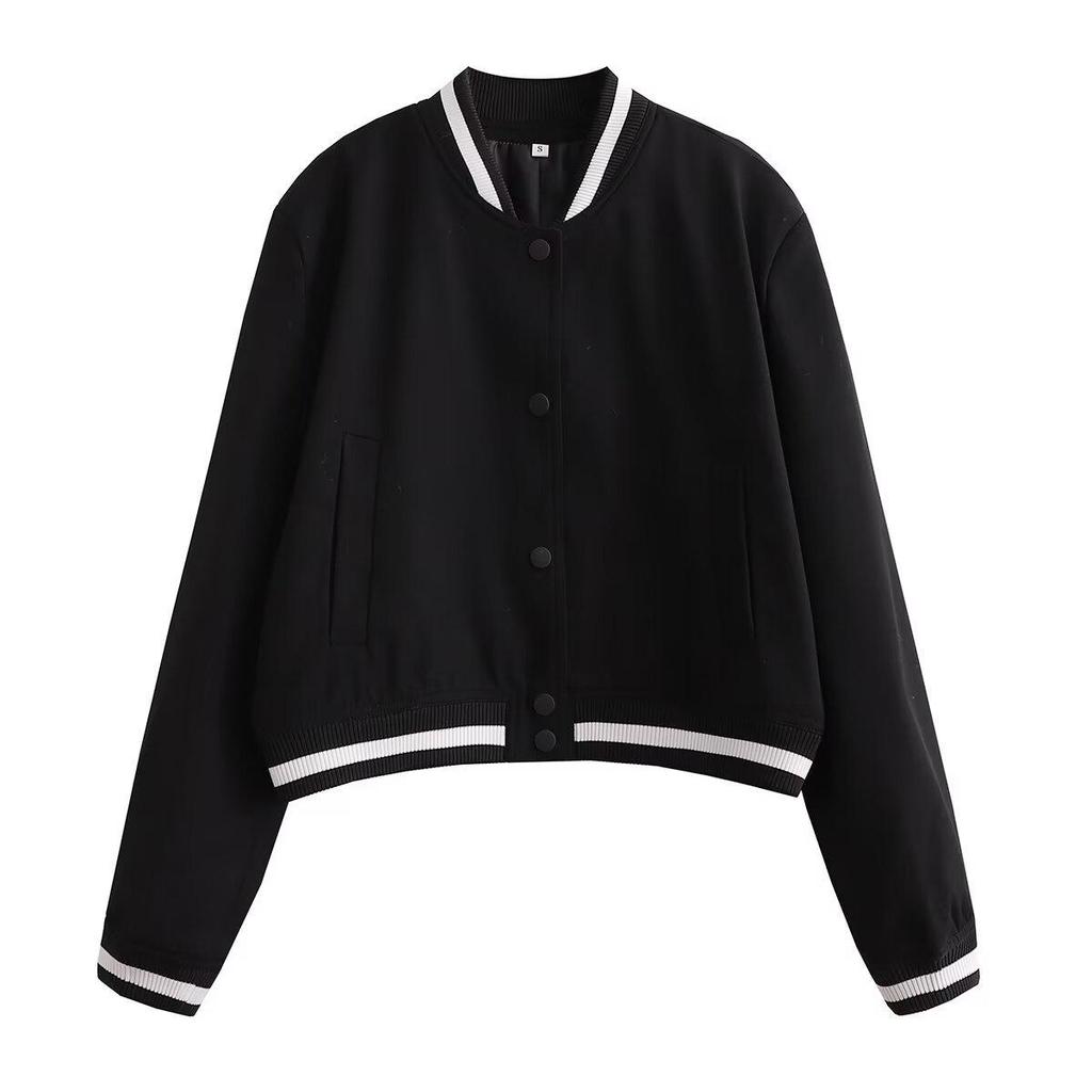 European and American Women's Casual Long-Sleeve Baseball Jacket