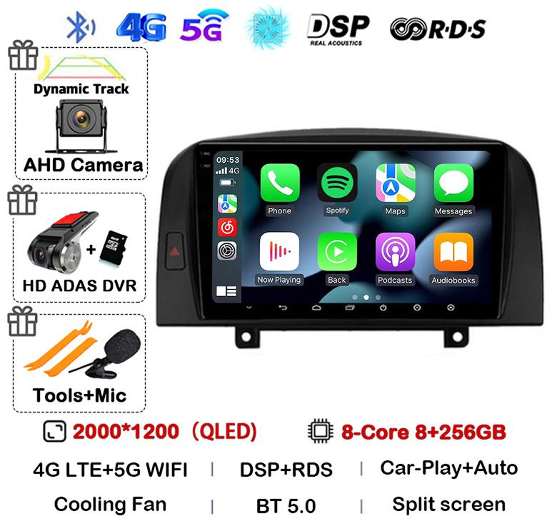 Android 14 Carplay 4G+WIFI Car Radio For Hyundai SONATA NF 2004 2005 2006 2007 2008 GPS Autoradio Multimedia Video Player Stereo